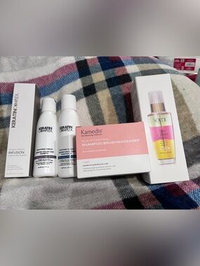 Keratin Complex & Soleil Hair Care Set w/ Kamedis Scalp Brush & Miracle Hair Oil